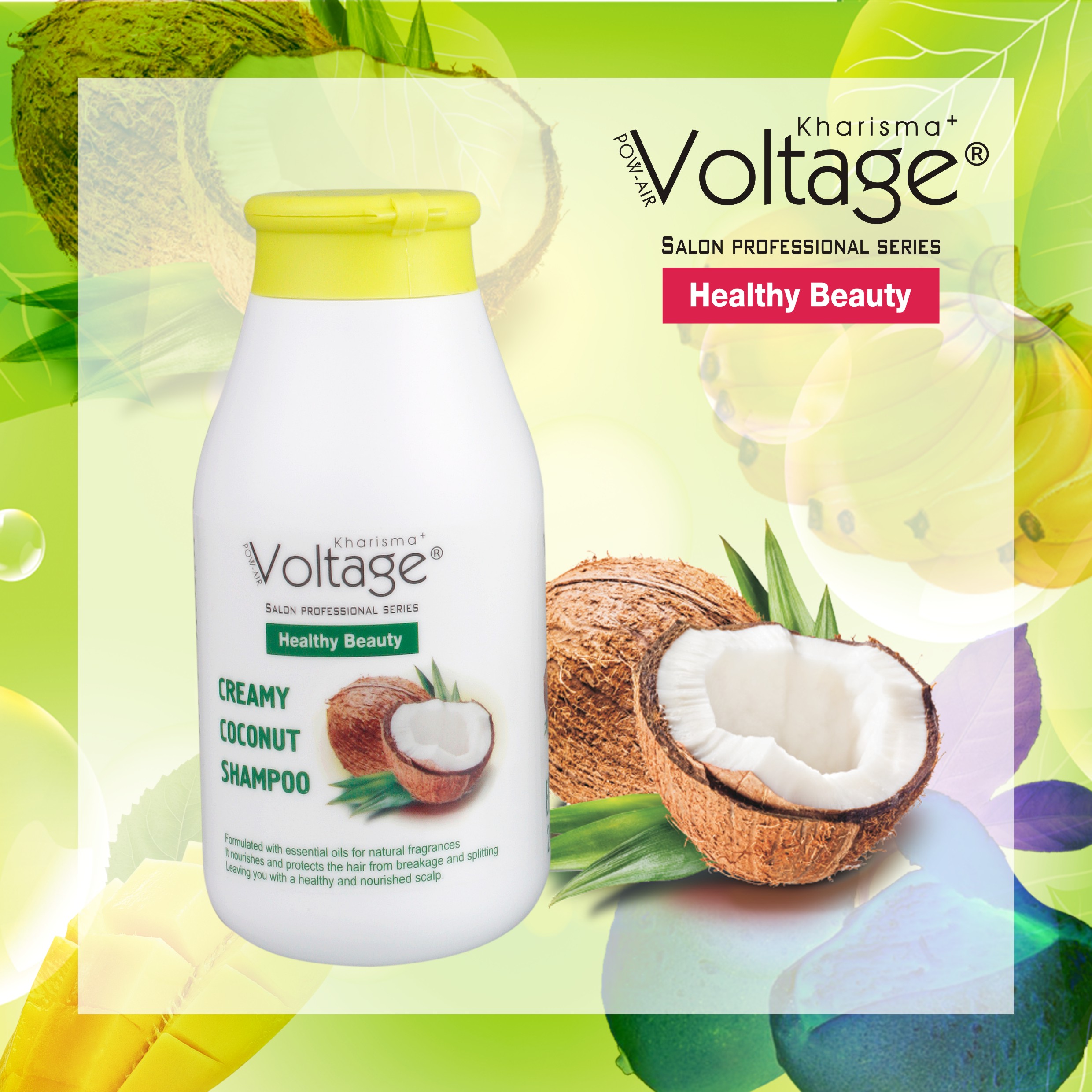 Kharisma Voltage Nourishing Coconut Milk Shampoo STRENGTHEN & HYDRATE exclusive blend with coconut milk, egg white proteins