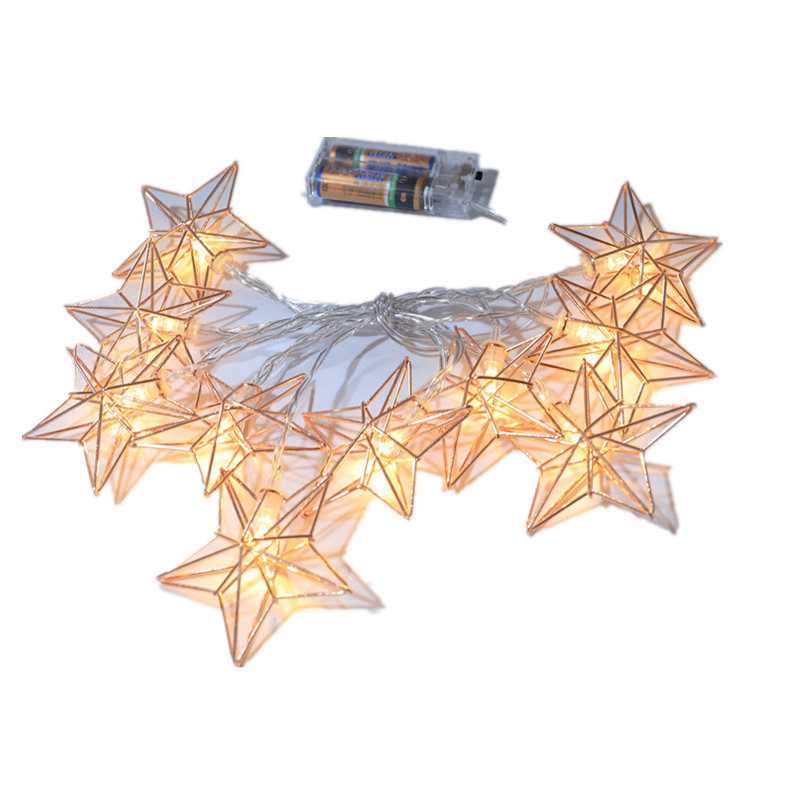 Golden star string lights