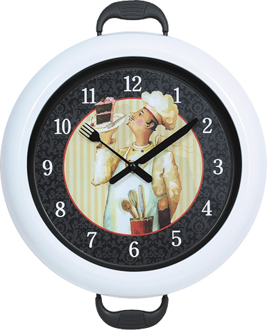 Wall clock; quartz clock; best sale; Kitchen clock; pot; gift; creative clock; cook; 12inch 30cm