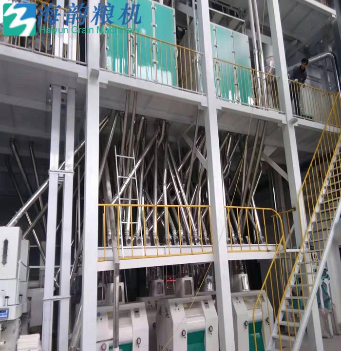 Haiyun grain machienry maize flour and grit mill machine 200tons
