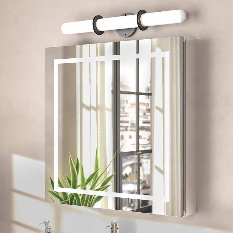 JY Factory Wholesales Illuminated Bathroom LED Medicine Mirror Cabinet, Wood Cabinets in China