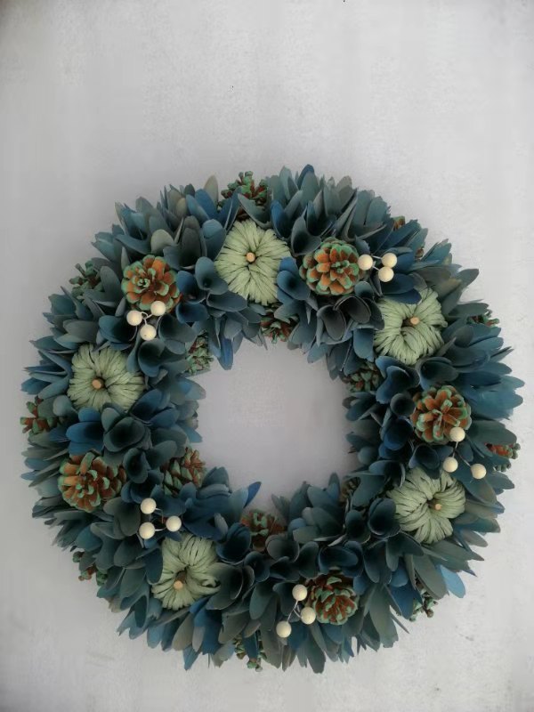 Woodchip Wreath W Pumpkin
