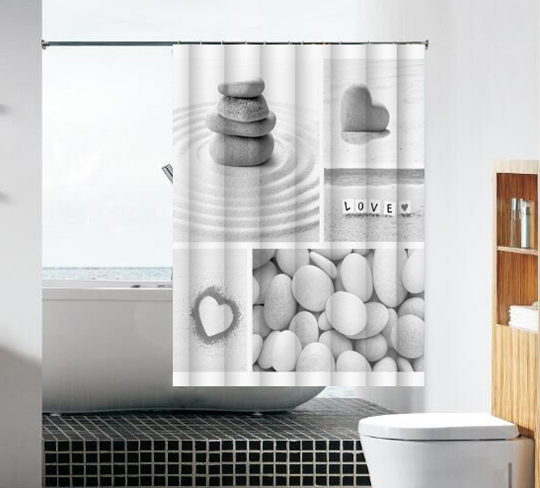 Flat Screen Printed Shoewr Curtain