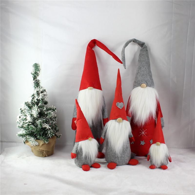 Christmas gnomes ornament fabric gnome figures felt dwarf Christmas decor
