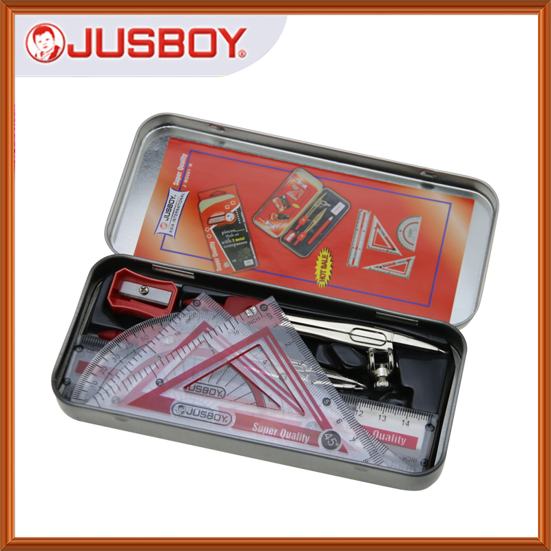Jusboy stationery math set, top quality mathematical set ,school geometry box