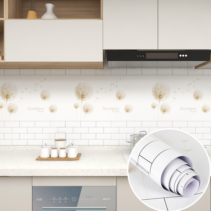 Kitchen Oil-proof Stickers Aluminum-plated Wall Stickers Heat-resistant Smoke-proof Paper Stickers