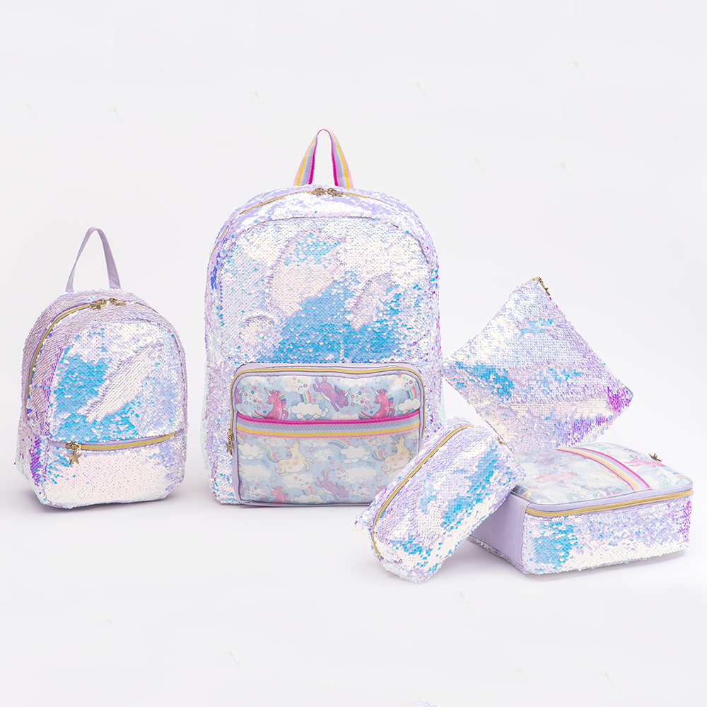 Twinkling star New school unicorn sequin bags for girl.
