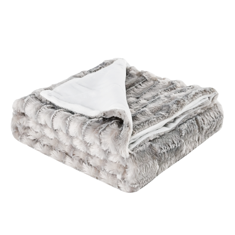 Blanket plush pv faux fur throw