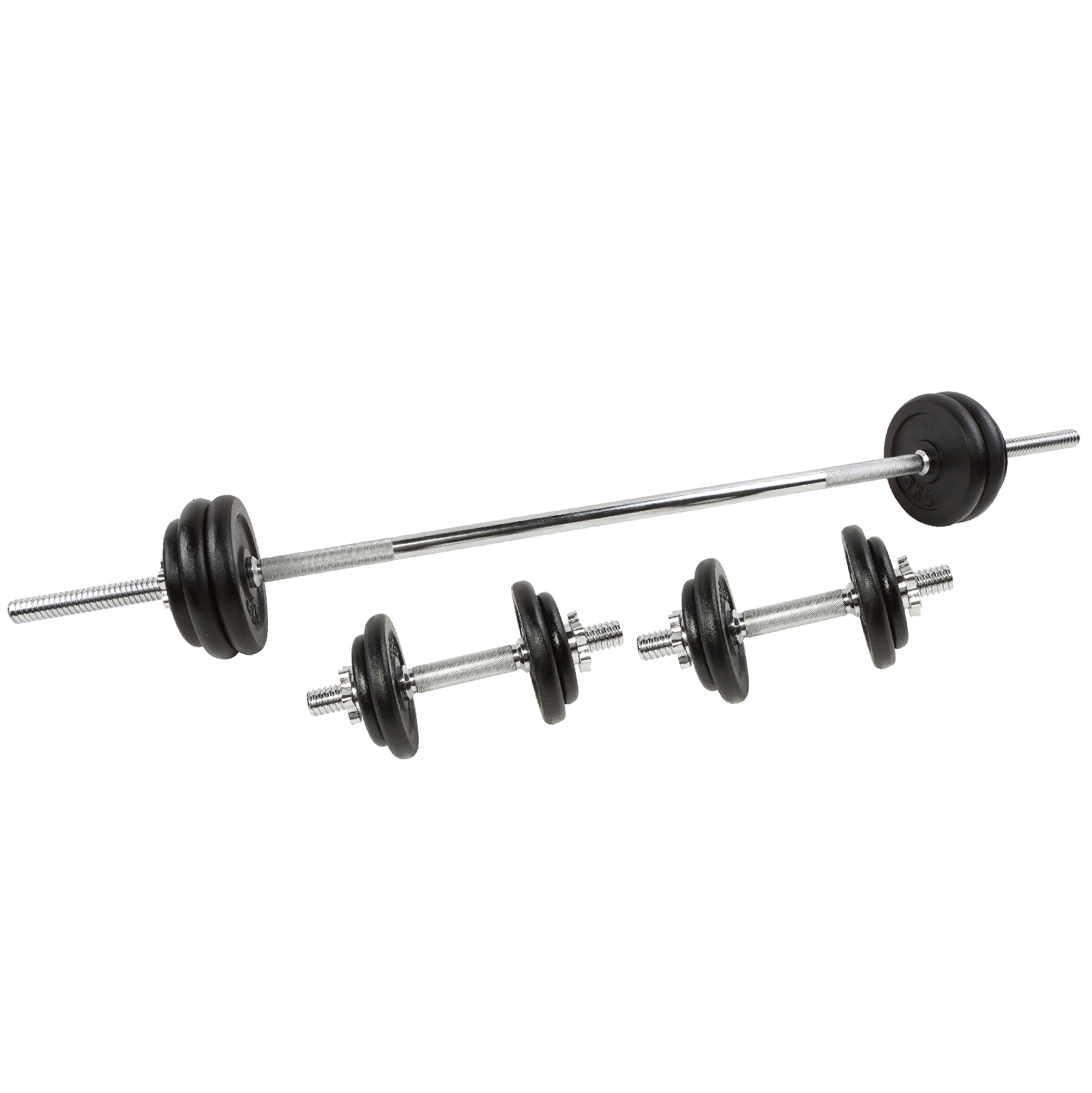 50kg black painted barbell sets