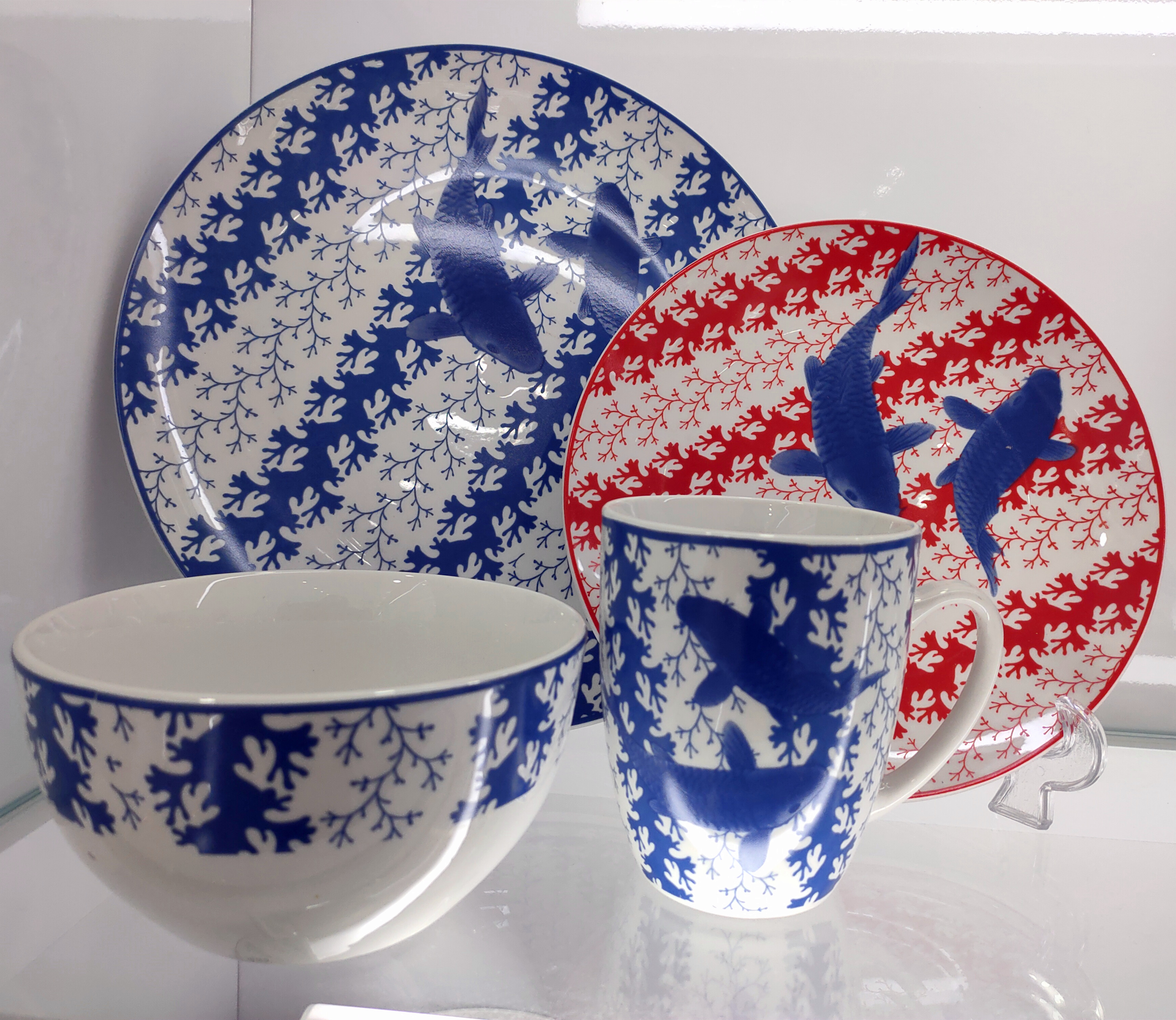 16 PCS White Porcelain Dinnerware