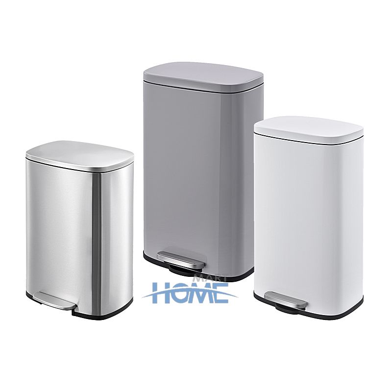 Office and home use Rectangle shaped Waste Bin with removable inner barrel bucket with black plastic cover lid trash bin