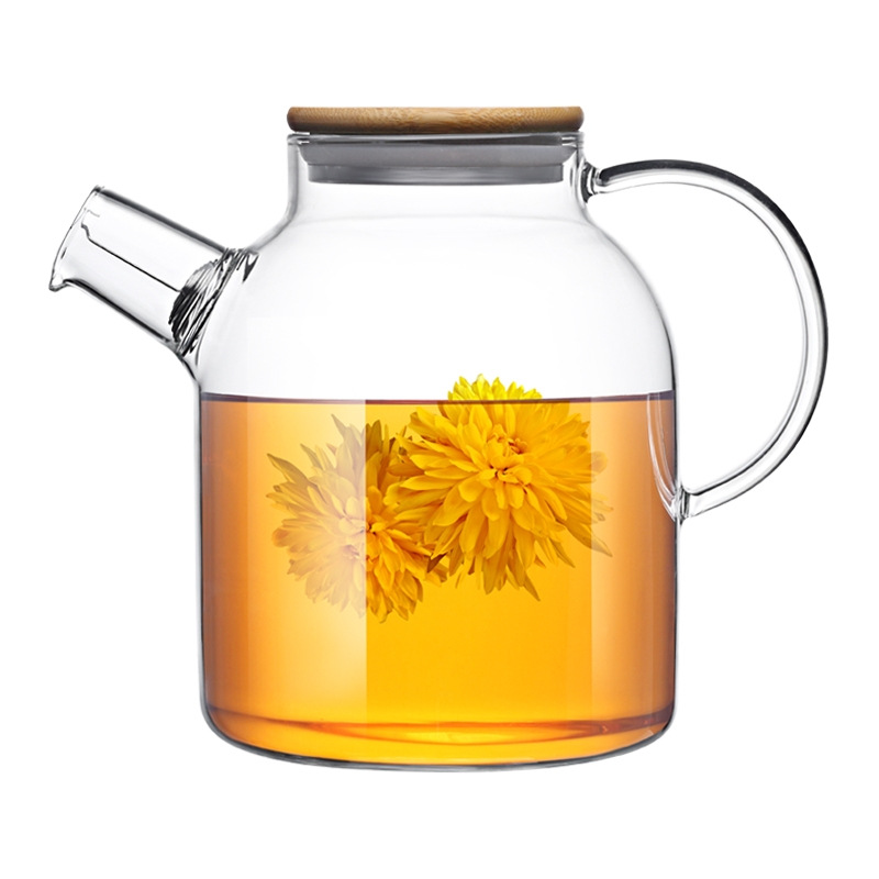 High volume borosilicate teapot