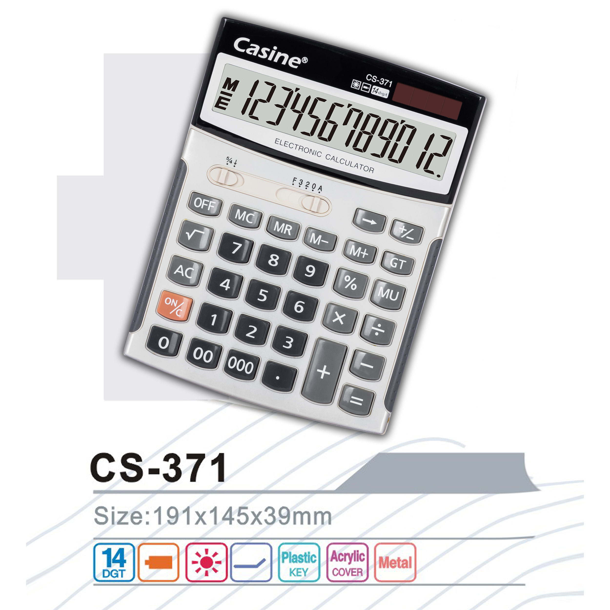 Casine-CS-371 - 14-digit desktop calculator
