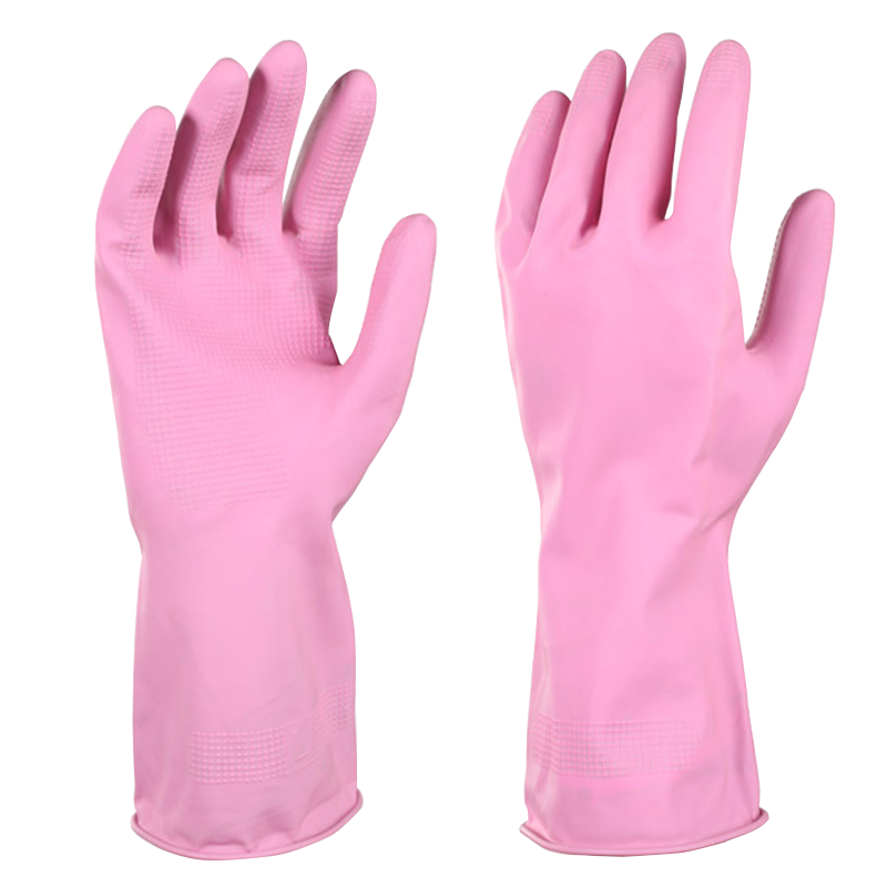 Customized colors Red kitchen hotel room cleaning household latex gloves for safety work gloves