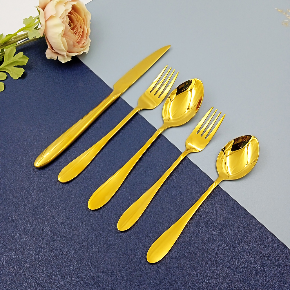 1012 Gold Plated stainless steel Cutlery set for restaurants
