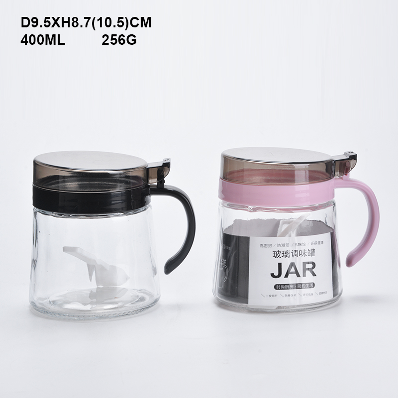 Set 2 Clear Oil & Vinegar Cruet Carafe Decanter seasoning pot glass bottle for Kitchen
