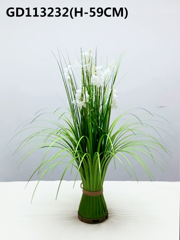 Green grass bundle with bell flower and LED light (H-59CM)