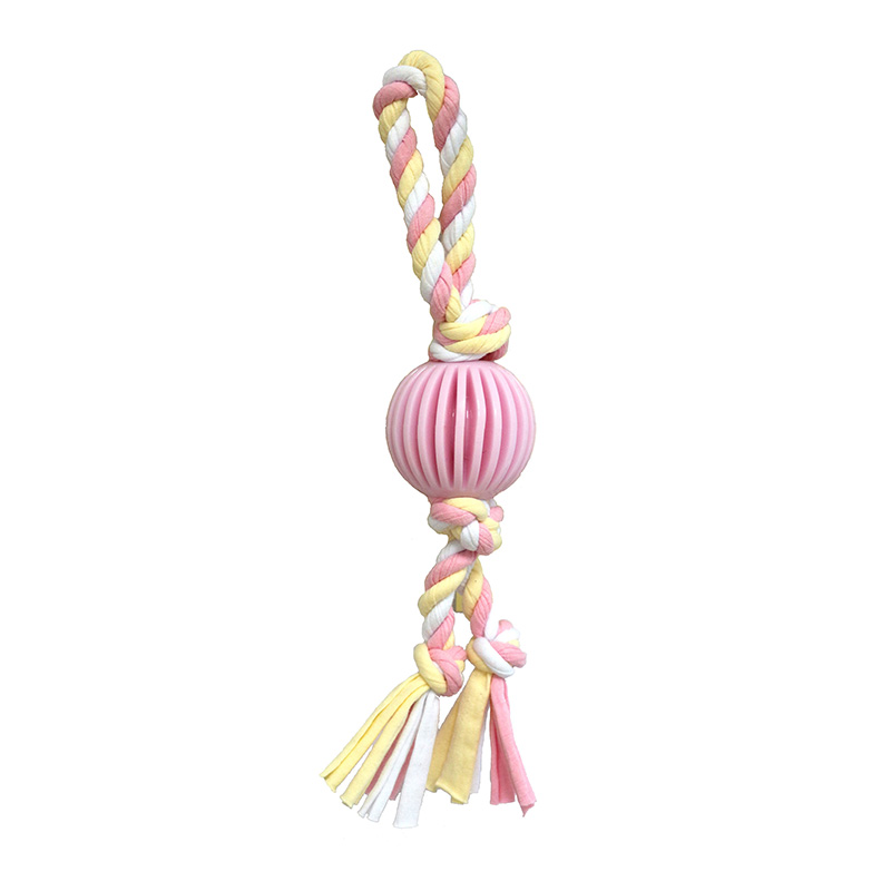 TPR ball with cloth rope