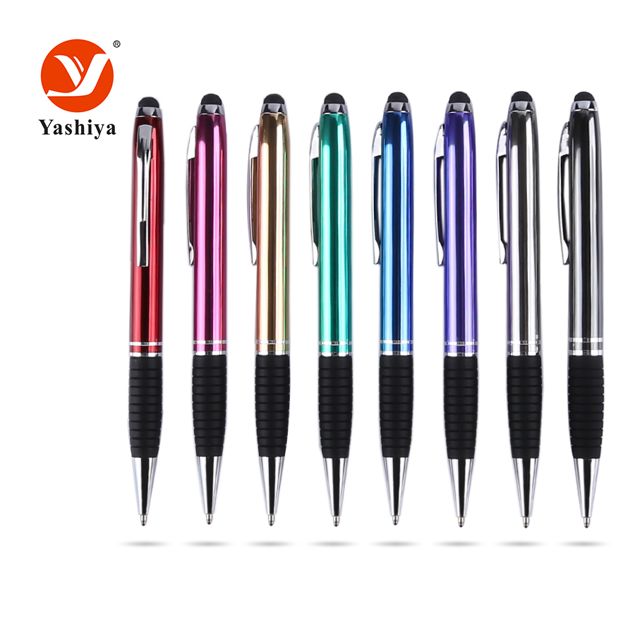Asia stationery SYT006 aluminum soft rubber grip ballpoint pen with stylus