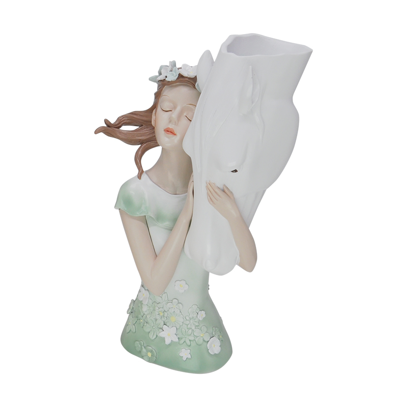 Modern Resin Butterfly Girl Figurine with vase the butterfly Character for Girl's Room or Home Decoration