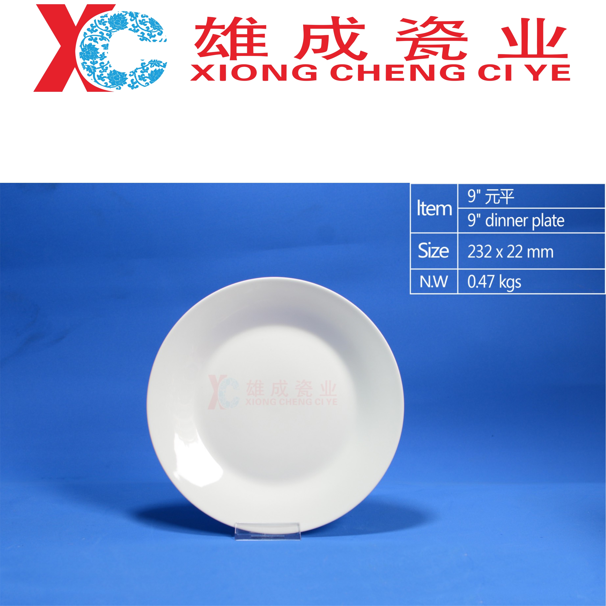 9”dinner plate
