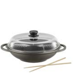 Wok with glass lid and accessories