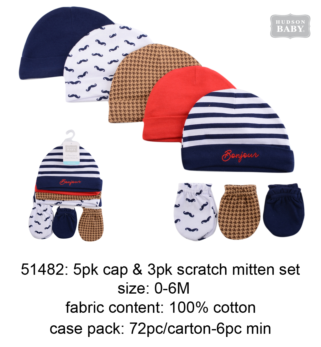 8PCS-5 Hats & 3 Mittens Set