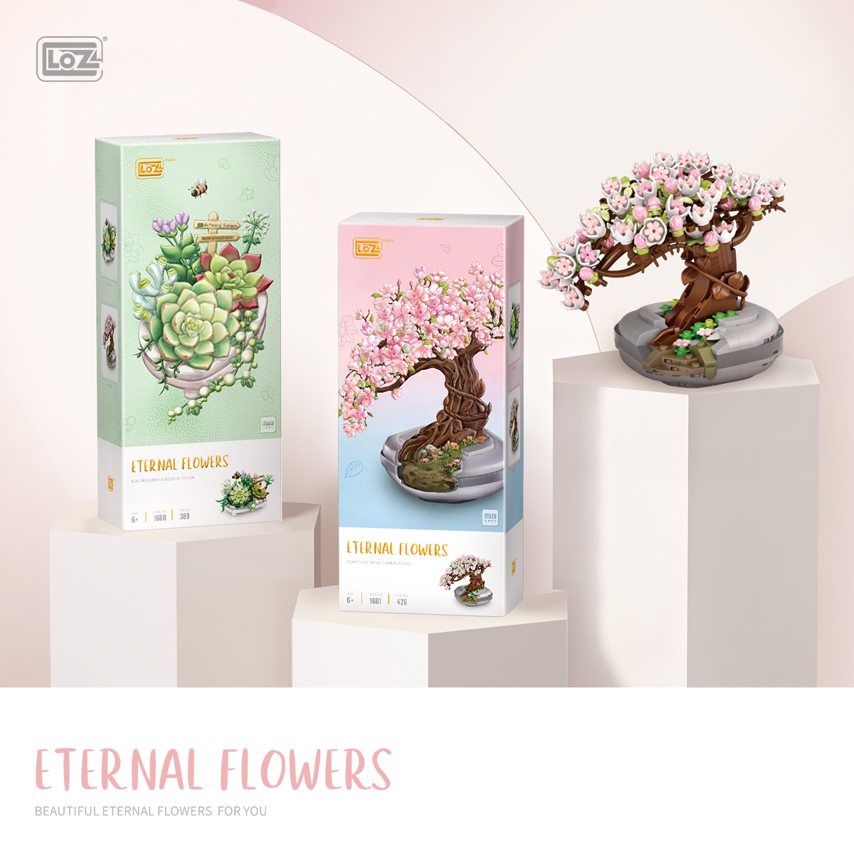 LOZ DIY educational mini building block toys - Sakura potted plant 426pcs