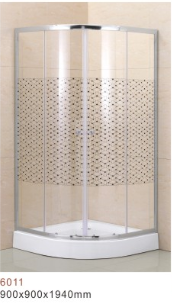 Simple shower cabin with printed glass