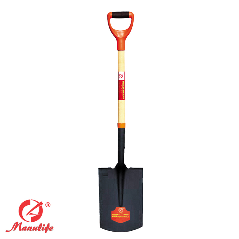 Wood handle shovel
