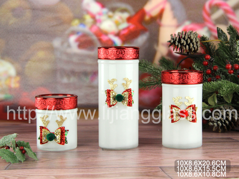 Christmas glass jar
