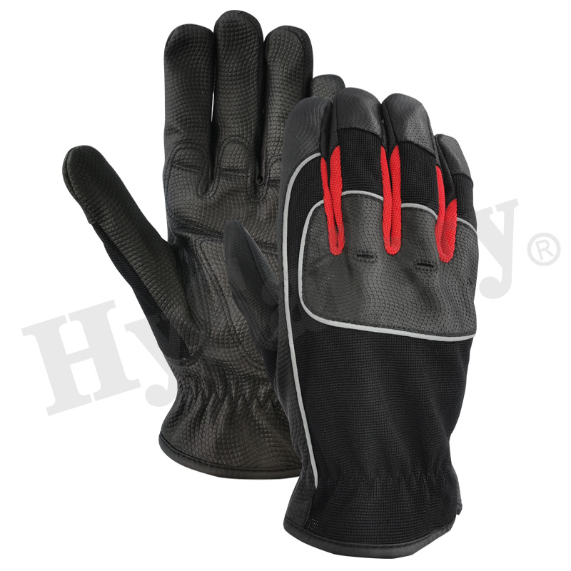 Mechanics gloves, PU glove, work glove, firm fit gloves