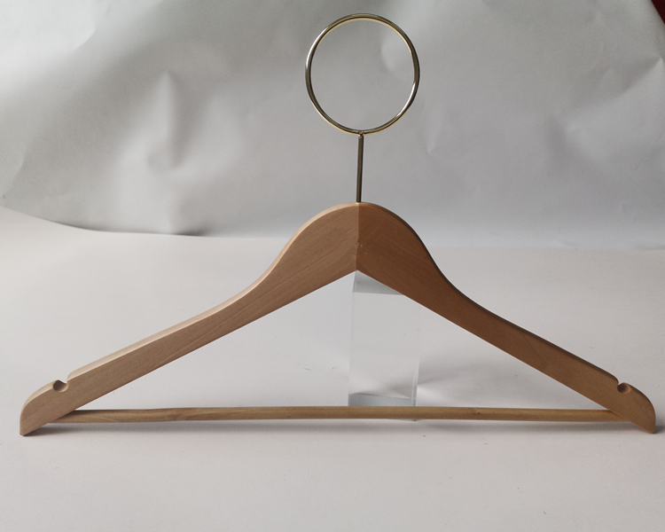 Anti-theft natural wooden hanger for hotel security