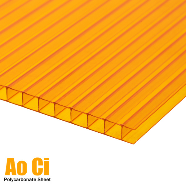 Colored twin wall 6mm polycarbonate sheet Hollow Polycarbonate