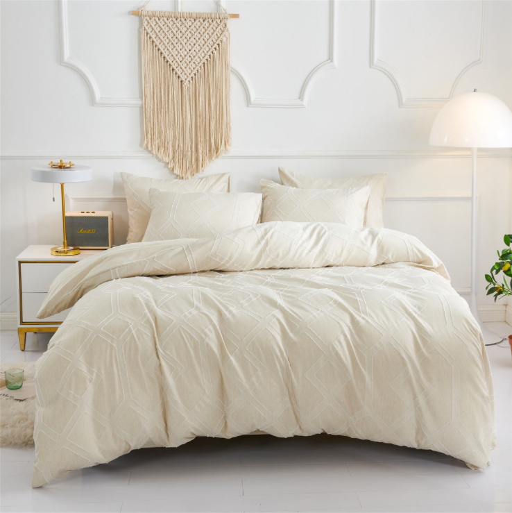 Cationic flower cutting 3pc comforter set
