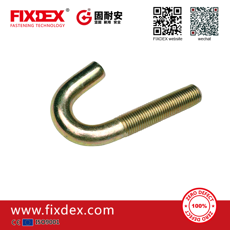 Carbon steel zinc plated j hook bolt