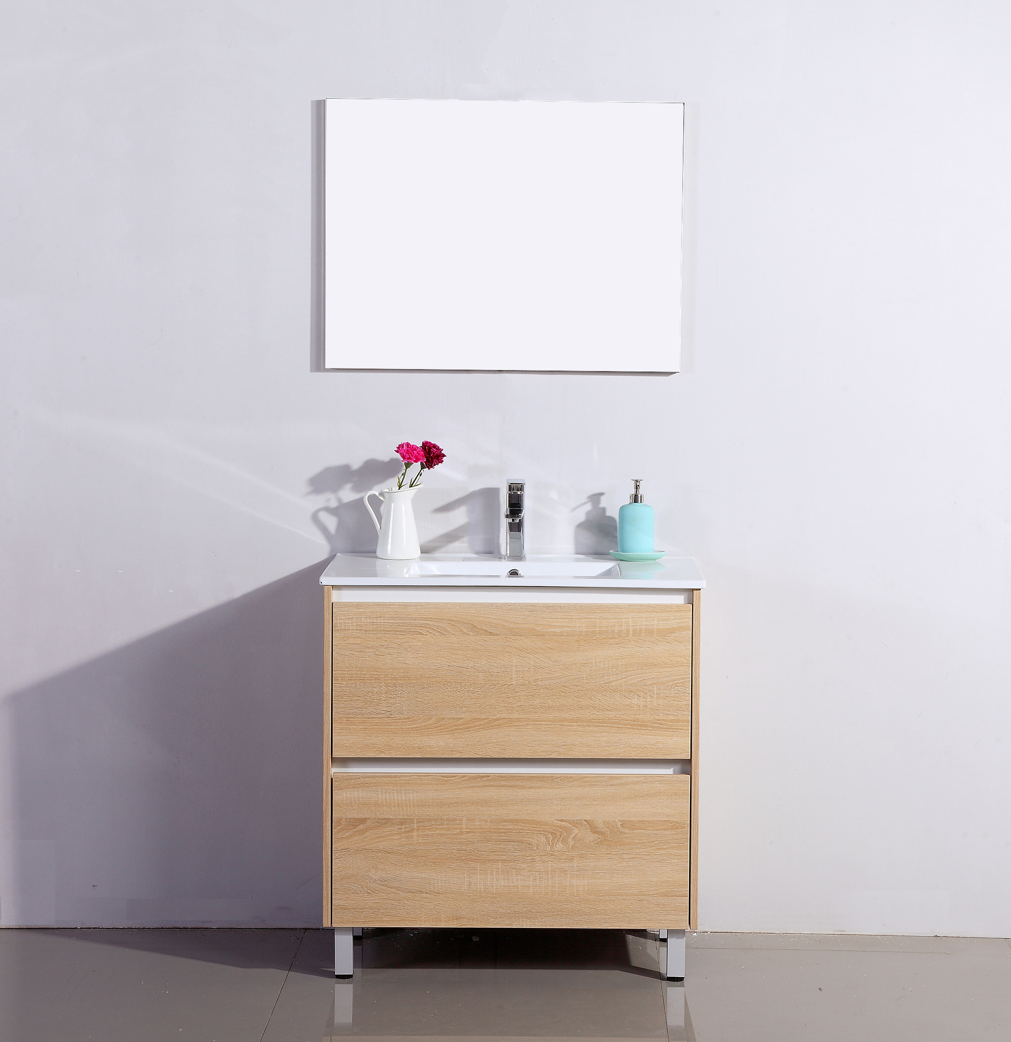 OKAYHOME-OKDWB-60-Particle Board Bathroom Cabinet With Wooden Melamine