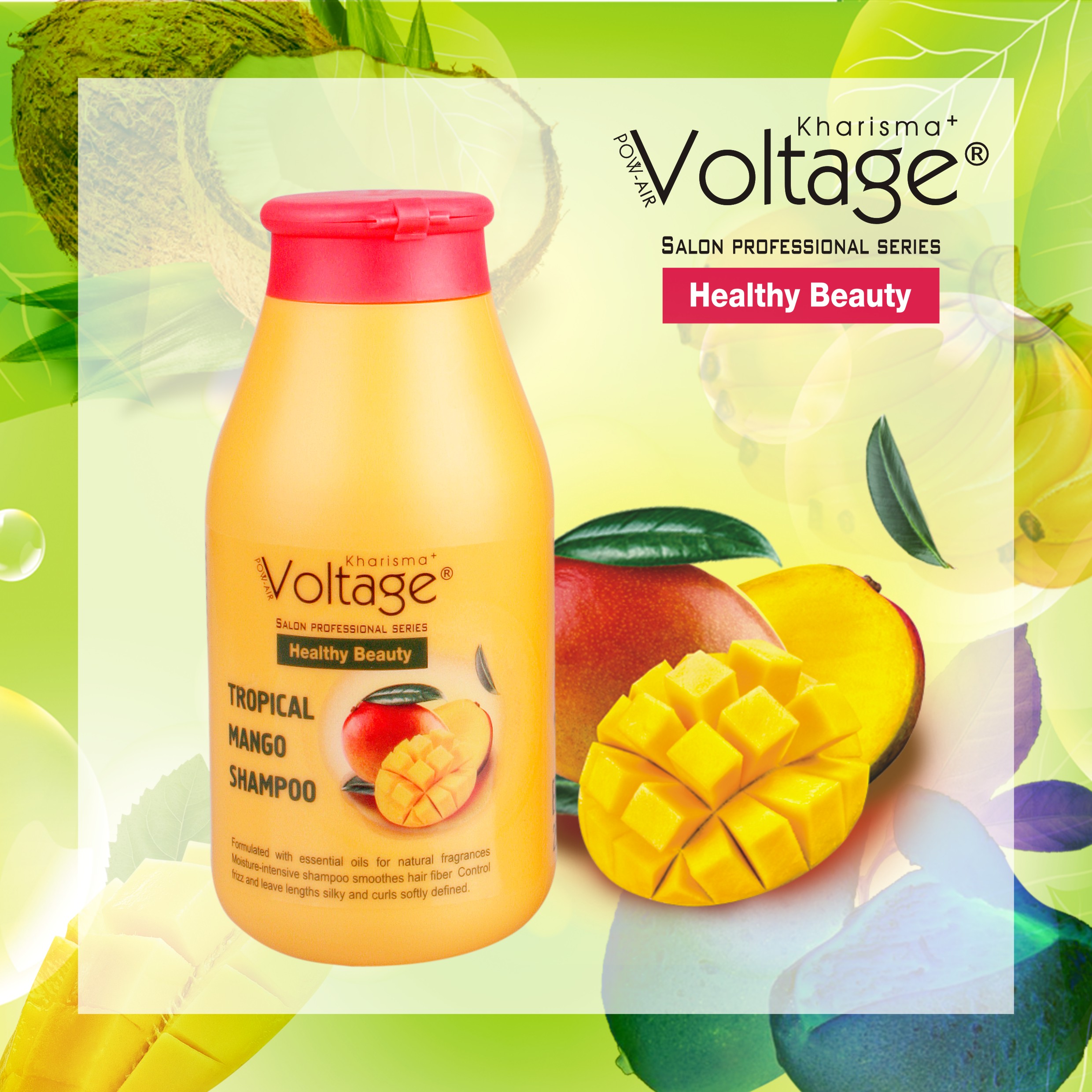 Kharisma Voltage Essence Island Mango Shampoo shine and smell like fresh tropical mango effectively nourishes your hair