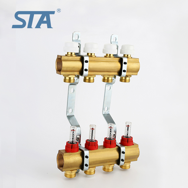STA.6153 Manufacturer Standard 4 Ways Underfloor Heating System Brass Manifold