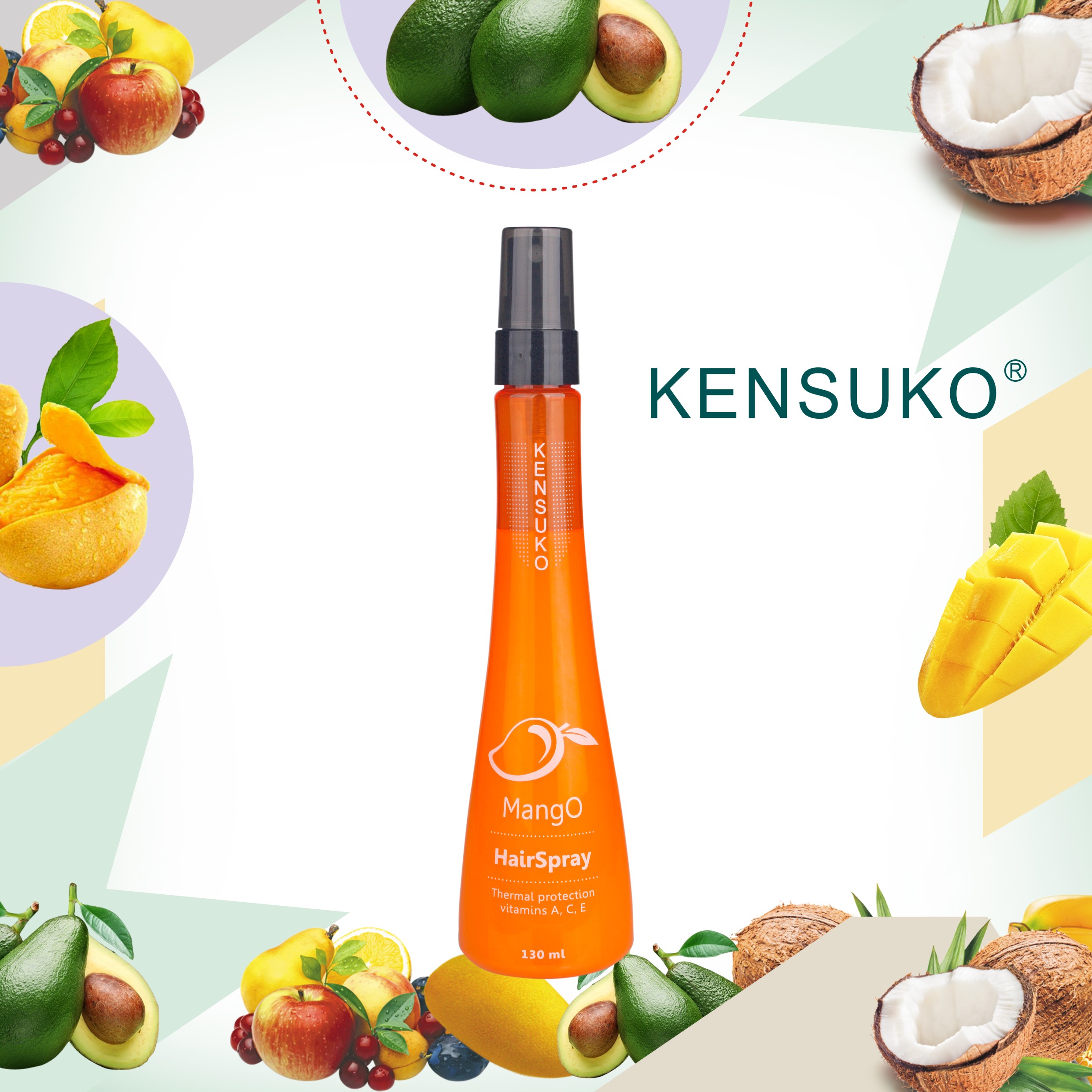 KENSUKO Hair Spray Mist MANGO UV protect Beauty Perfumed Hair Spray MANGO Thermal protection 130ML OEM welcome