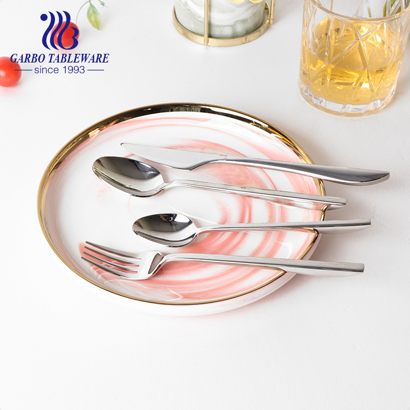 Premium quality 304 stainless steel material cutlery set silver flatware set popular in European and American area