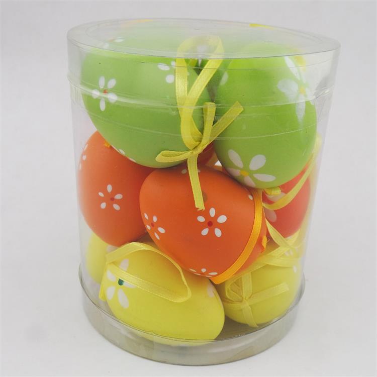 4*6cm Plastic Easter Egg Ornament with Petals