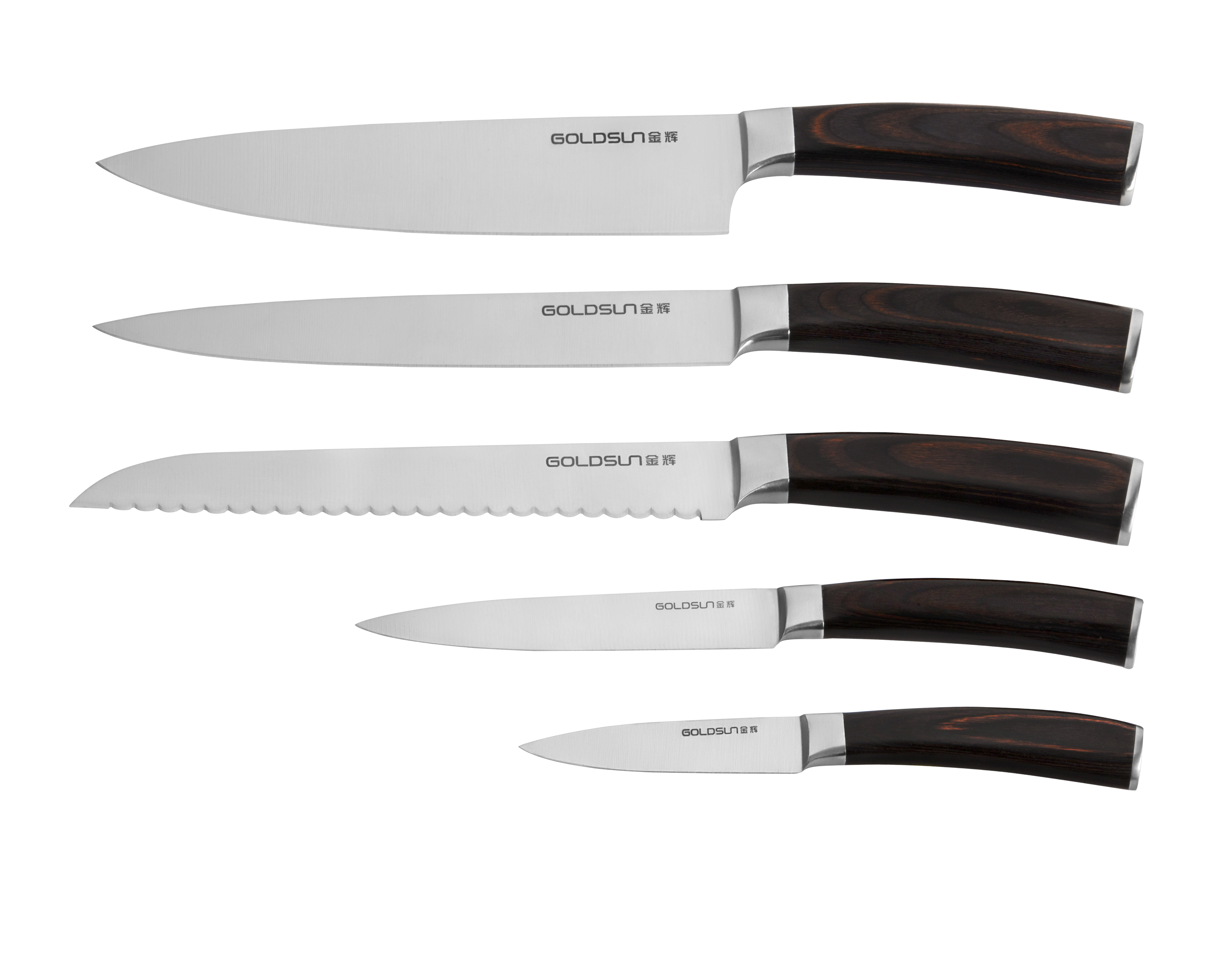 B3 pakka wood handle :chef's knife, santoku knife, slicing knife, bread knife, steak knife,utility knife, paring knife