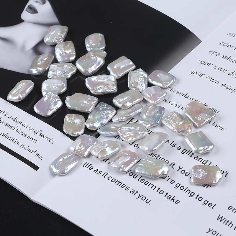 Square Shape Good Lustre Natural Freshwater Loose Bead Pearl For Inlays