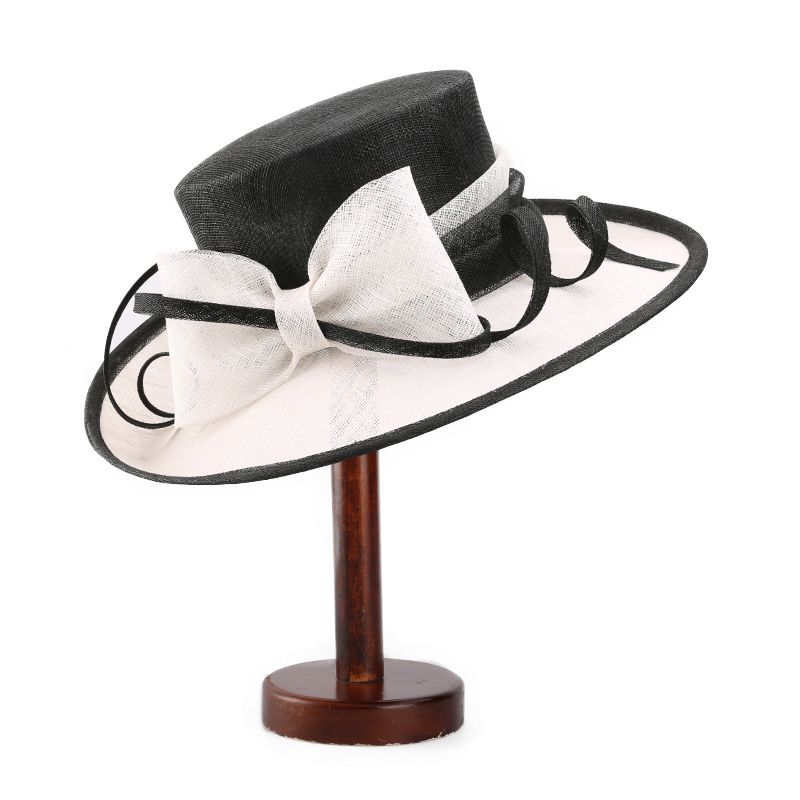 British Style Party Hat Big Brim Sinamay Hat