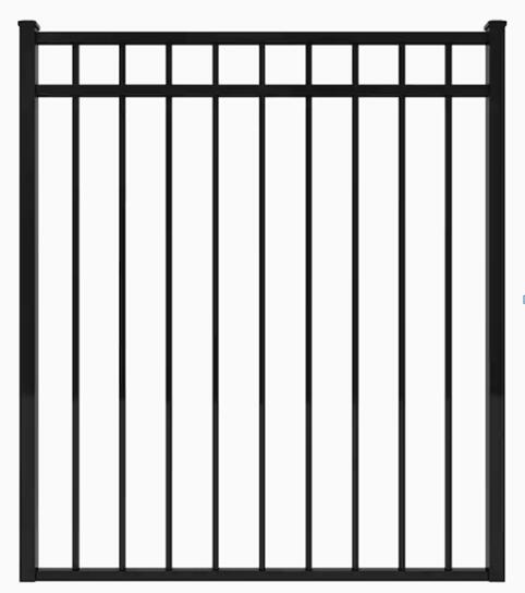 Ironcraft Powder-Coated Aluminum Flat-Top Decorative Metal Fence Gate