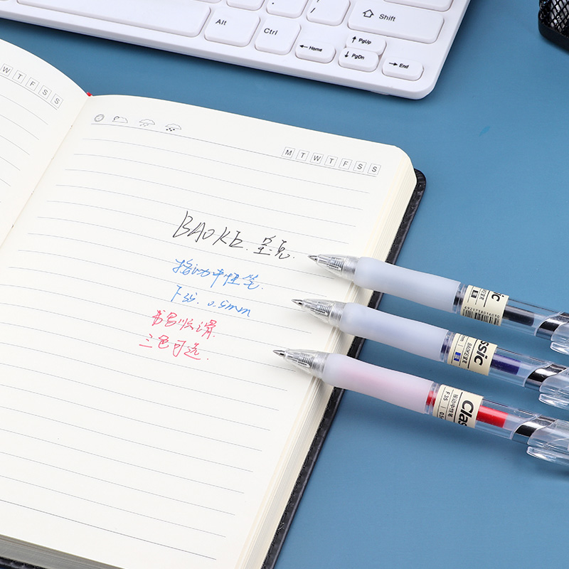 F35 Retractable gel pen 0.5mm non-slip gel pen student office pen black blue red
