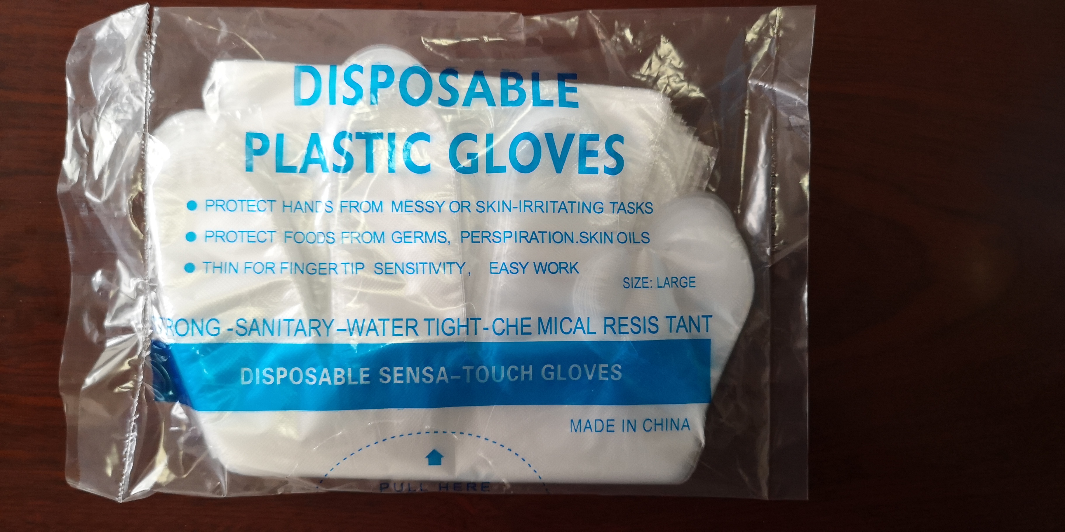 disposable PE gloves with hole