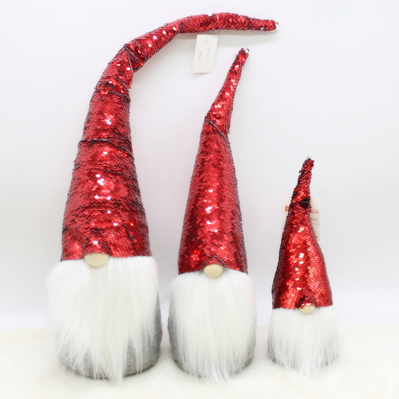Christmas Gnomes Santa with Red and Yellow Flip Sequin Hat Christmas Decoration