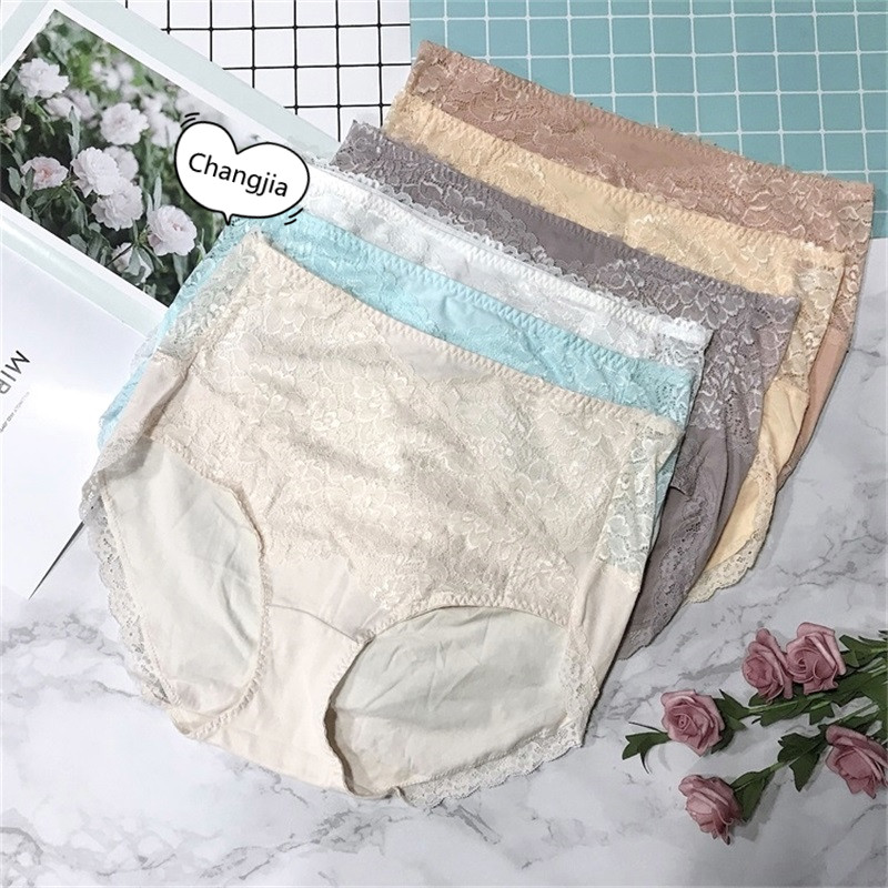 Lady's lace brief underwear lingerie basic brief cotton pant good selling on TV show